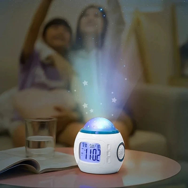 LED Alarm Clock with Star Sky Projection Light Color Changing Bedside Night Light for Kids Bedroom Peaceful Pleasures Health and Wellness