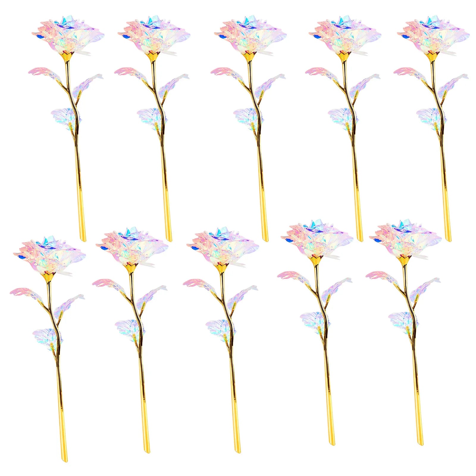 10pcs Galaxy Rose Forever Flower Artificial Luminous Light Rose Valentine's day Gifts Gold Foil Colorful Artificial Flower Peaceful Pleasures Health and Wellness