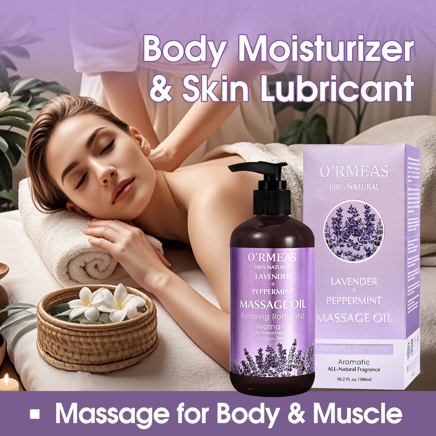 Lavender Peppermint Massage Body Oil for All Peaceful Pleasures Health and Wellness