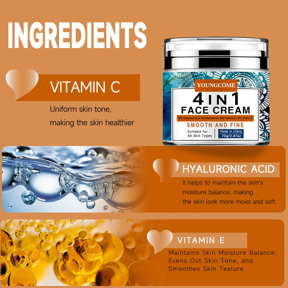YOUNGCOME 4-in-1 Retinol Face Cream – Anti-Aging & Moisturizing Anti-Aging Face Cream Peaceful Pleasures Health and Wellness