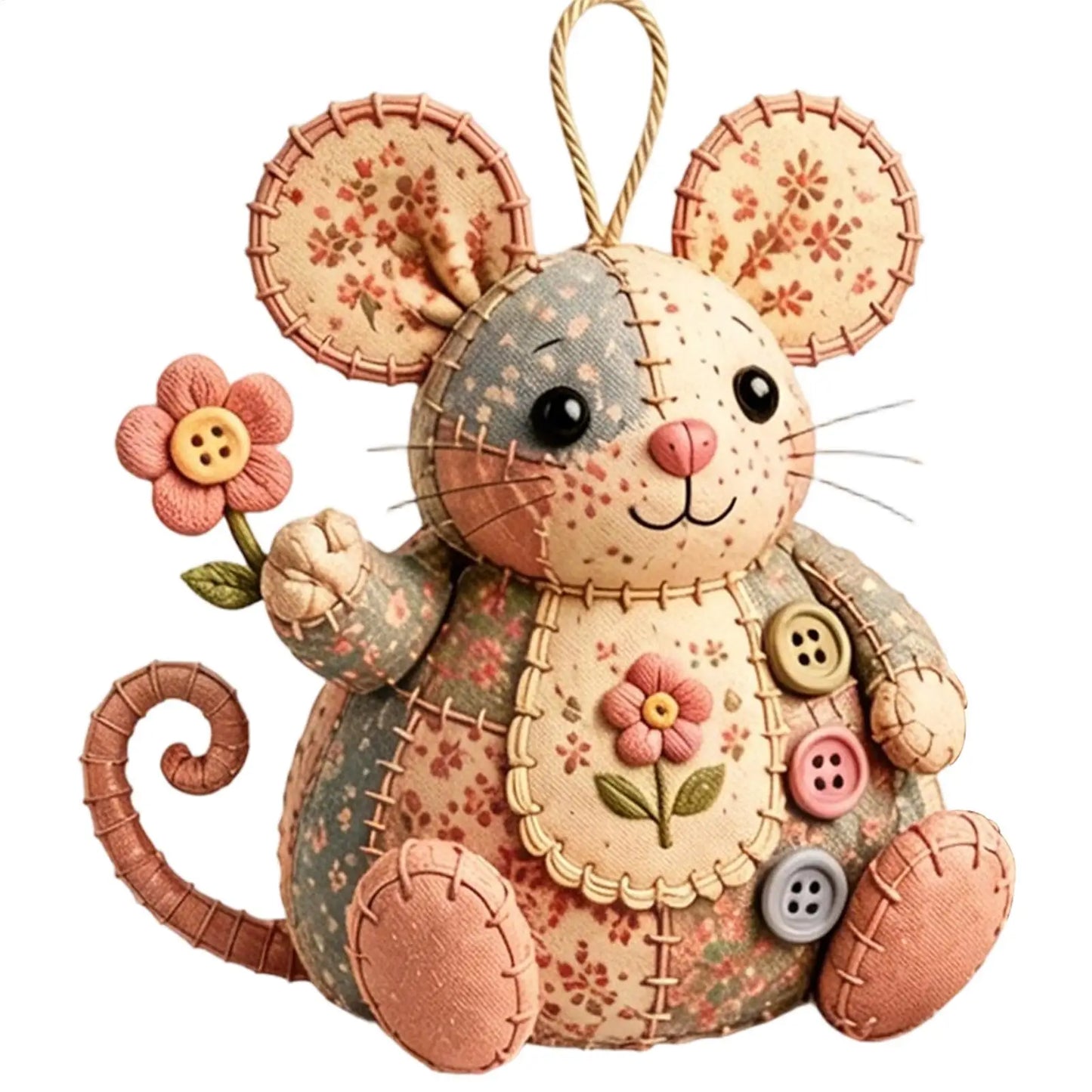 Patchwork Mouse DIY Sewing Kit | Floral Fabric Craft Set