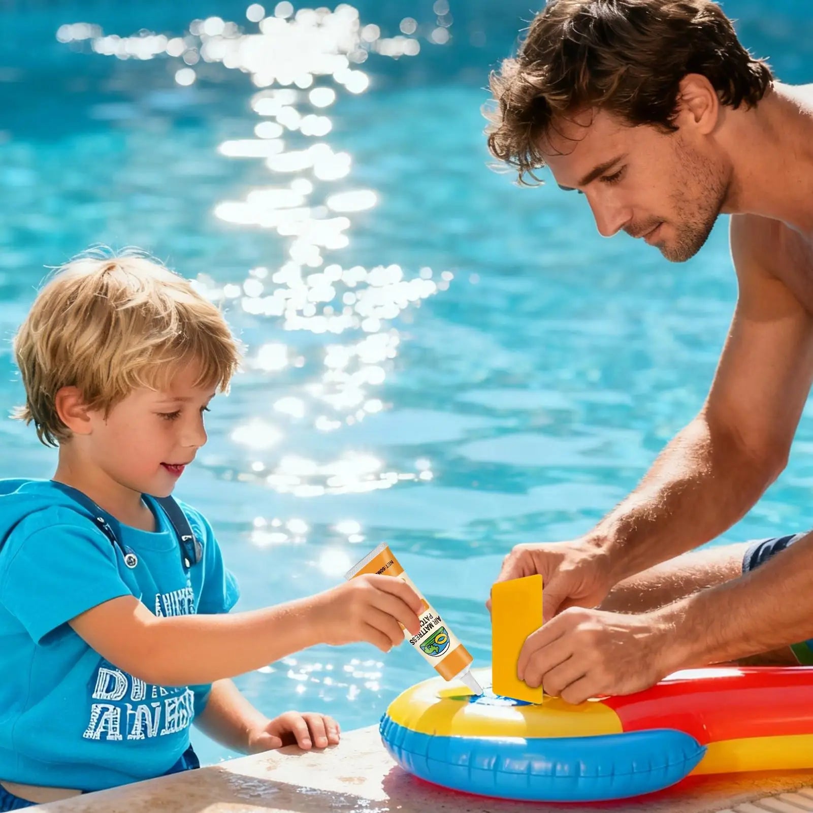Professional Inflatable Repair Kit High-Strength Waterproof Patches & Adhesive For Air Mattress, Pool Toys, Boats & Outdoor Gear Peaceful Pleasures Health and Wellness
