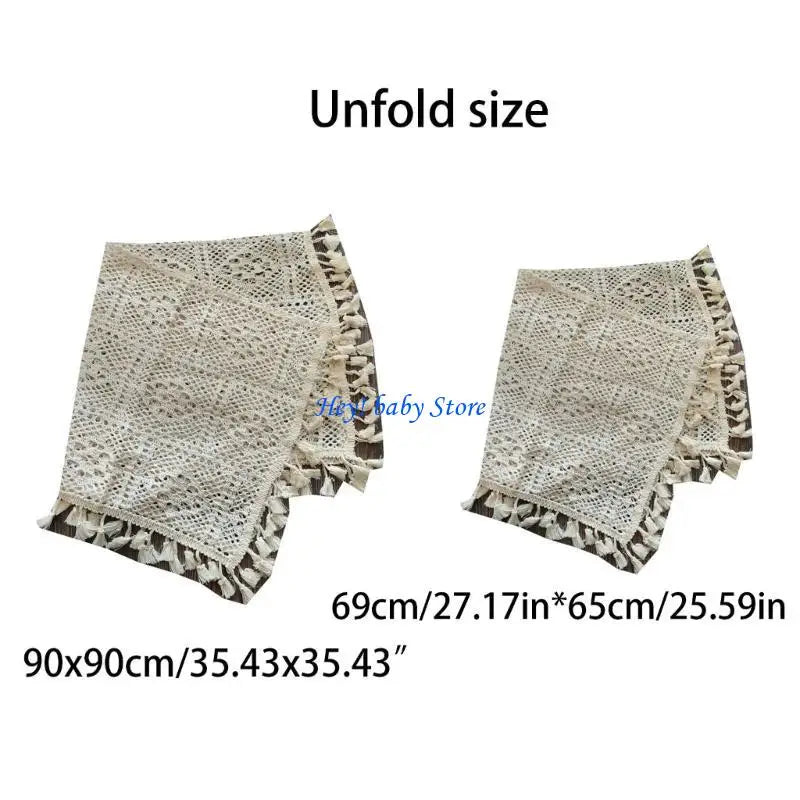 Newborn Baby Photo Prop Blanket | Vintage Tassel Cotton Wrap