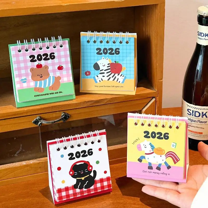 2026 Horse Year Mini Desk Calendar – Cartoon Coil Planner