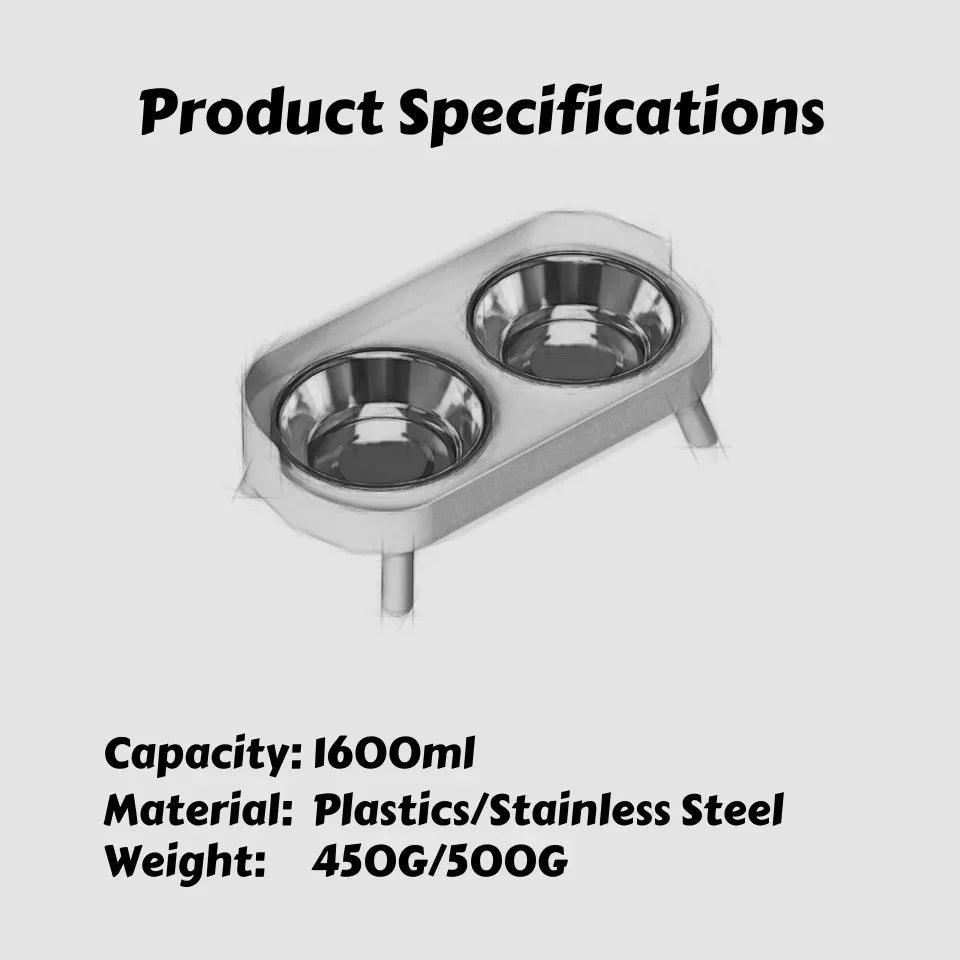 Elevated Pet Feeder – Dual Stainless Steel Bowls | Raised Stand