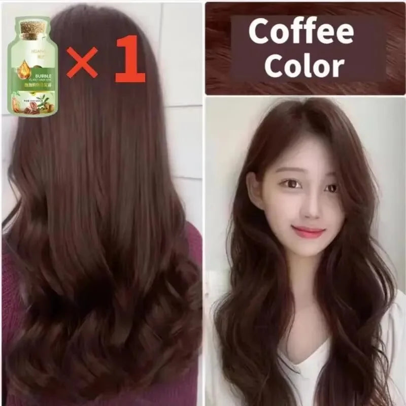 Natural Herbal Hair Dye Shampoo 3-in-1 | Gray to Dark Brown & Black Peaceful Pleasures Health and Wellness 30ml Coffee
