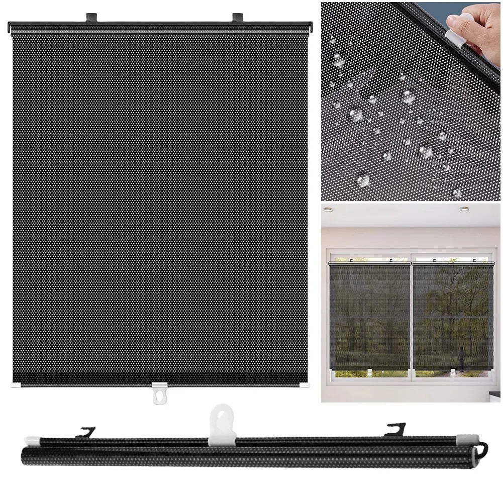 Universal Nail-free Roller Blinds Suction Cup Sunshade Blackout Curtain Car Bedroom Kitchen Office Window Sun-shading Curtains Peaceful Pleasures Health and Wellness