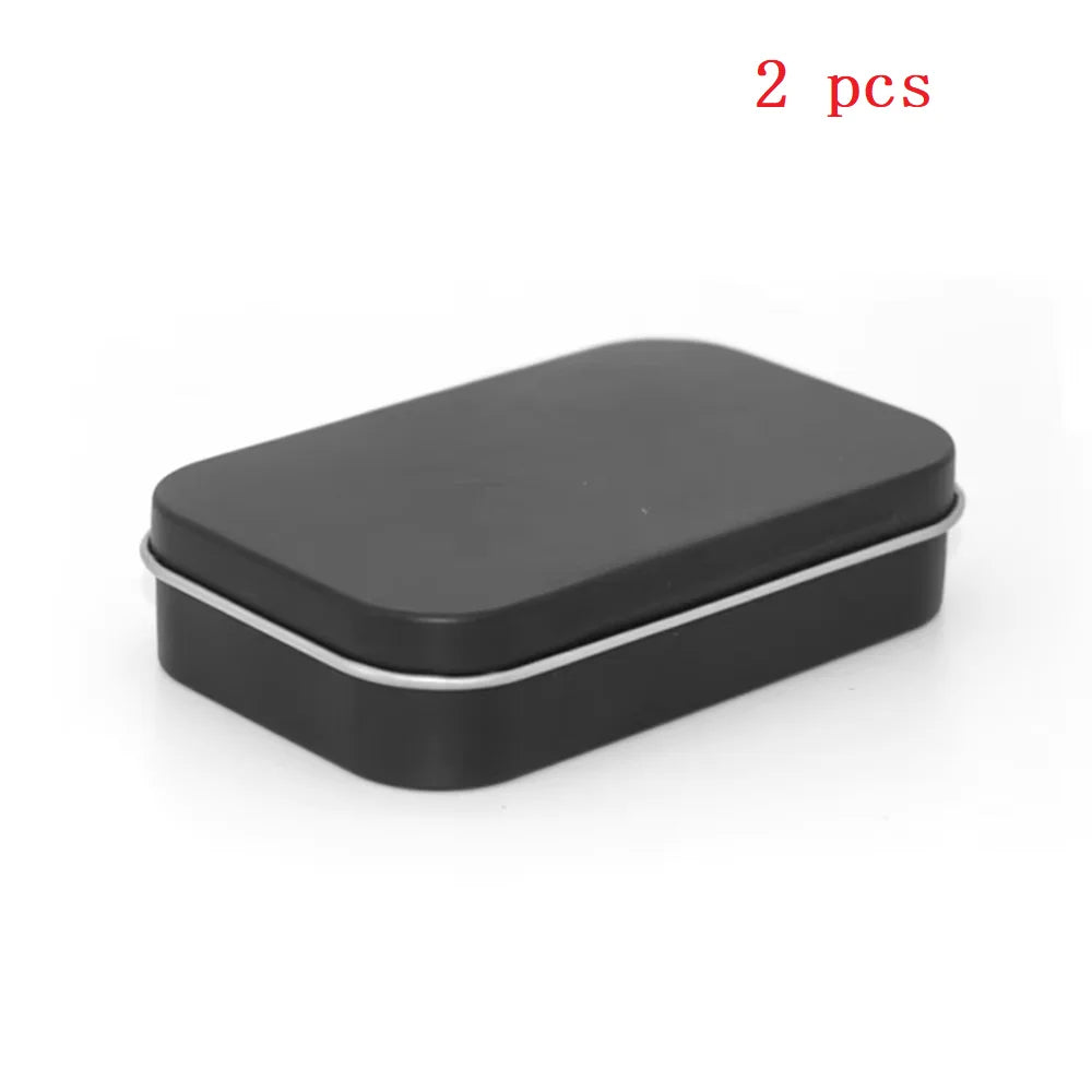 Metal Rectangular Empty Mini Tin Box Tinplate Push Candy Pill Cases Bins Jar Hinged Containers Small Organizer Storage Box Peaceful Pleasures Health and Wellness 2pcs Black M