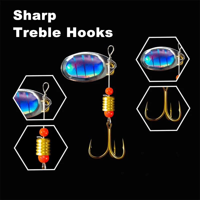 10pcs/1Set Metal Spoon Spinner Fishing Lure Spoonbait Crankbaits Wobblers Bait For Bass Pike Crochet Freshwater Fishing Peaceful Pleasures Health and Wellness