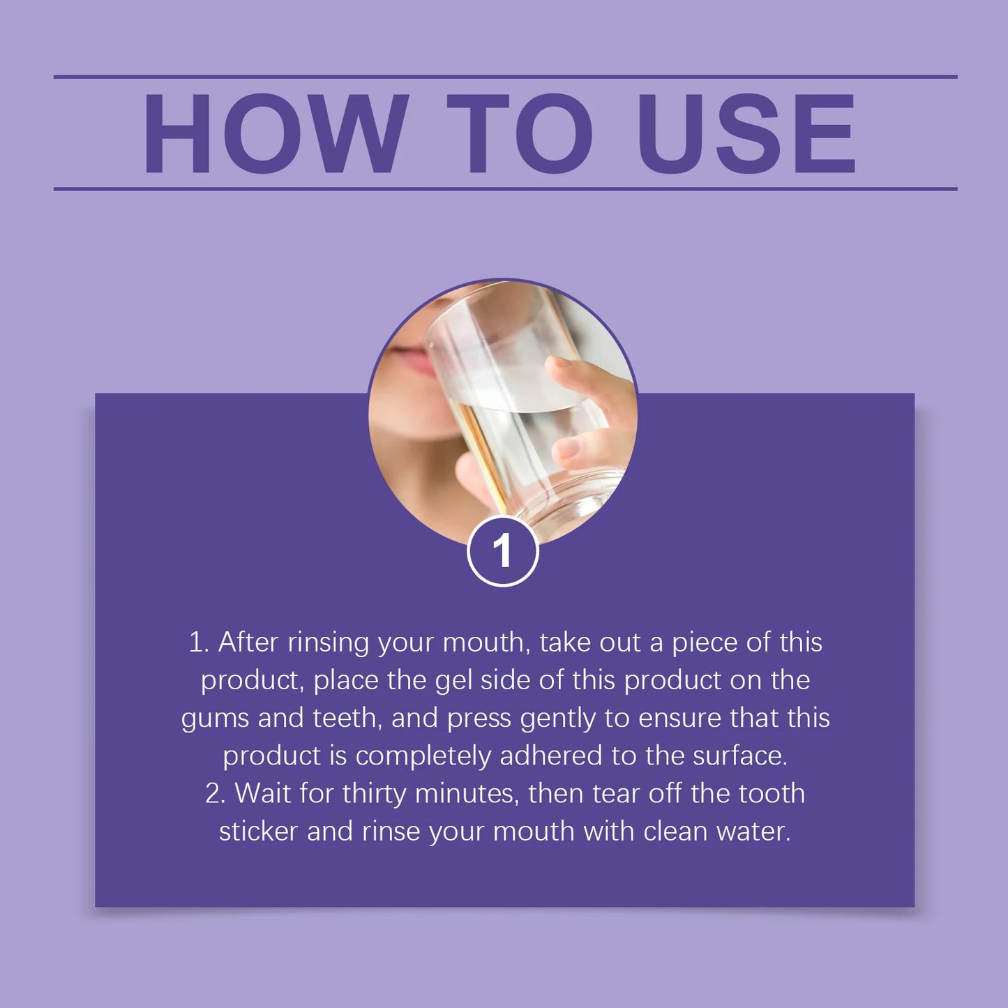 Purple Teeth Brightening Strips | Stain Removal Oral Care 7pcs