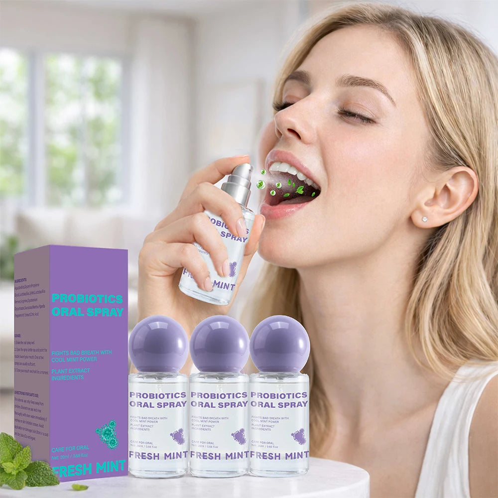 Fresh Mint Oral Breath Freshener Spray 3-Pack | SAUVASINE