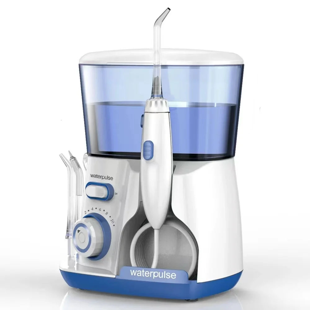 Oral Irrigator Dental Water Flosser for Teeth High Pressure Electric Dental Irrigator Water Flosser Mouth Washing Machine 800ML Peaceful Pleasures Health and Wellness blue EU
