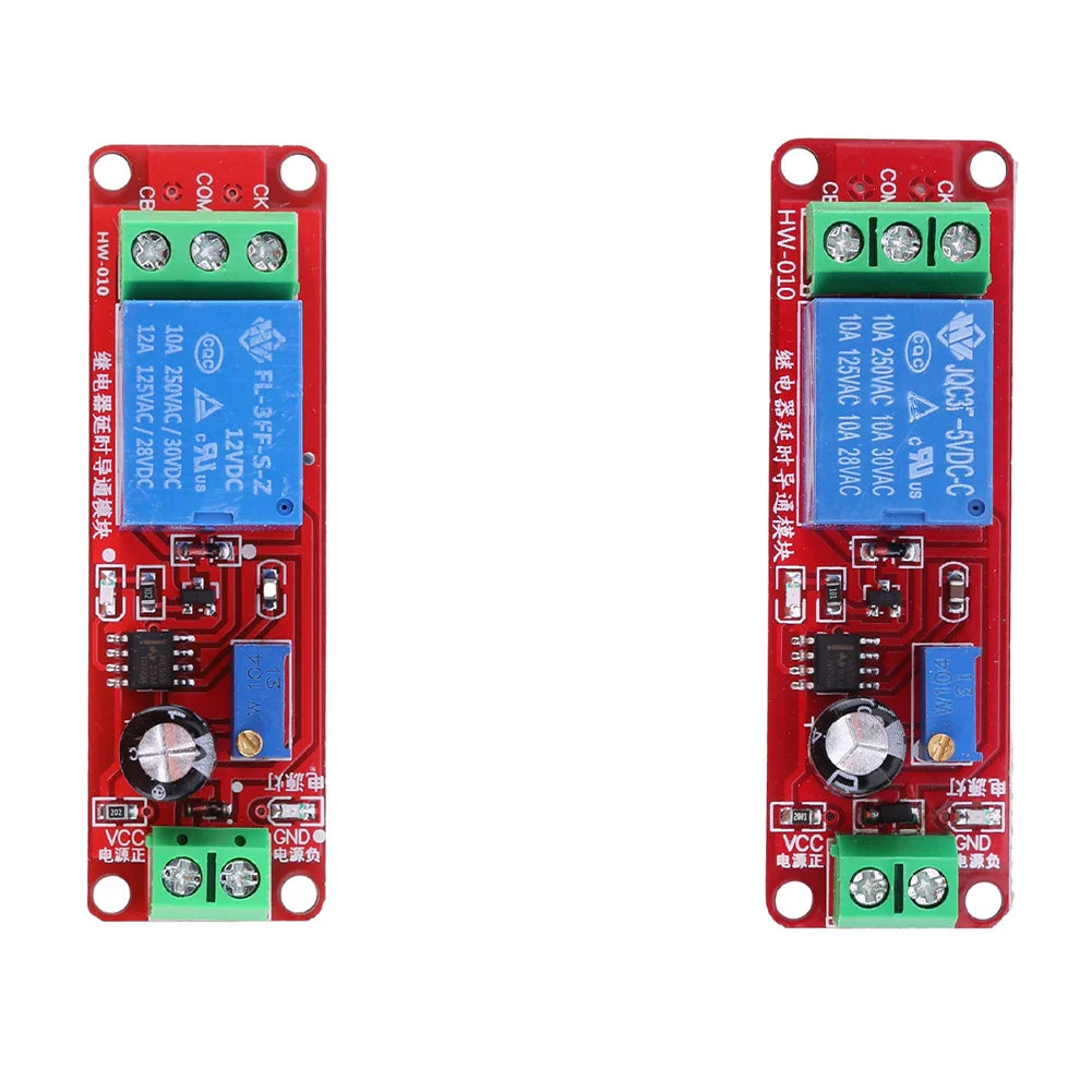 NE555 Delay Timer Relay Module 5V/12V – 0–10S Adjustable Switch