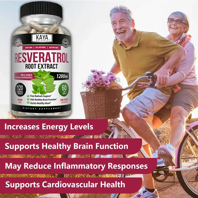 Resveratrol Capsules - Antioxidant Supplement to Support Circulatory Health and Overall Wellness - Non-GMO Peaceful Pleasures Health and Wellness