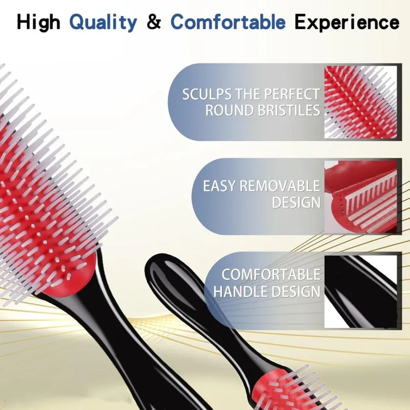 9-Row Detangling Hair Brush & Scalp Massager | Curly & Straight