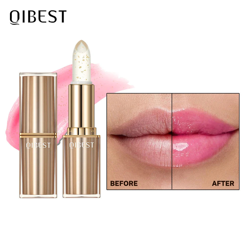 QIBEST Color Changing Glitter Lipstick – Moisturizing Lip Tint