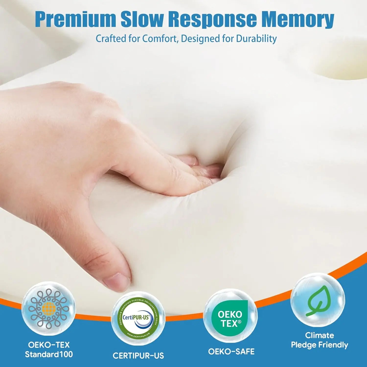 Memory Foam Neck Pillow – Ergonomic Support for Side, Back & Stomach Sleepers Peaceful Pleasures Health and Wellness