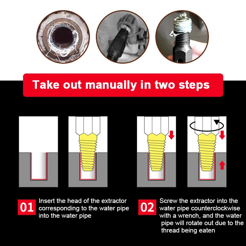 Broken Screw Extractor Set – 1/2" & 3/4" Pipe Thread Remover Peaceful Pleasures Health and Wellness