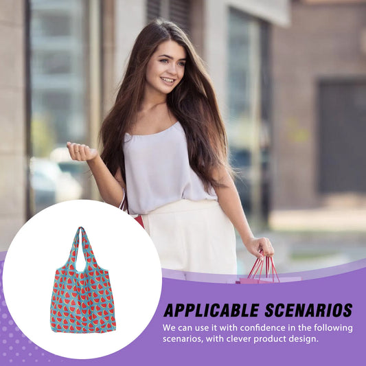 Foldable Reusable Shopping Bags Strong Load-bearing Capacity Eco-friendly Bags for Grocery Store Supermarket Peaceful Pleasures Health and Wellness