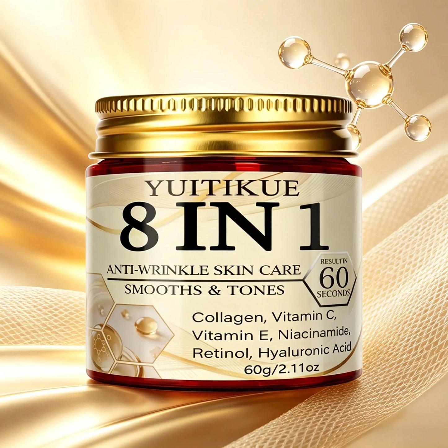 YUITIKUE 8-in-1 Face Cream – Collagen, Retinol & Hyaluronic Acid