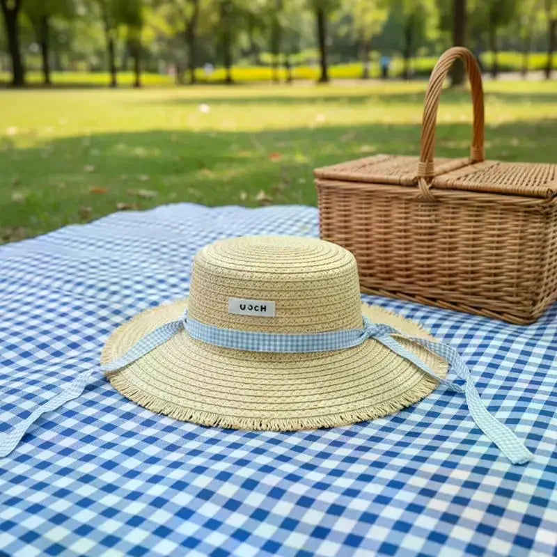 Women's Foldable Straw Sun Hat | Large Brim UV Protection