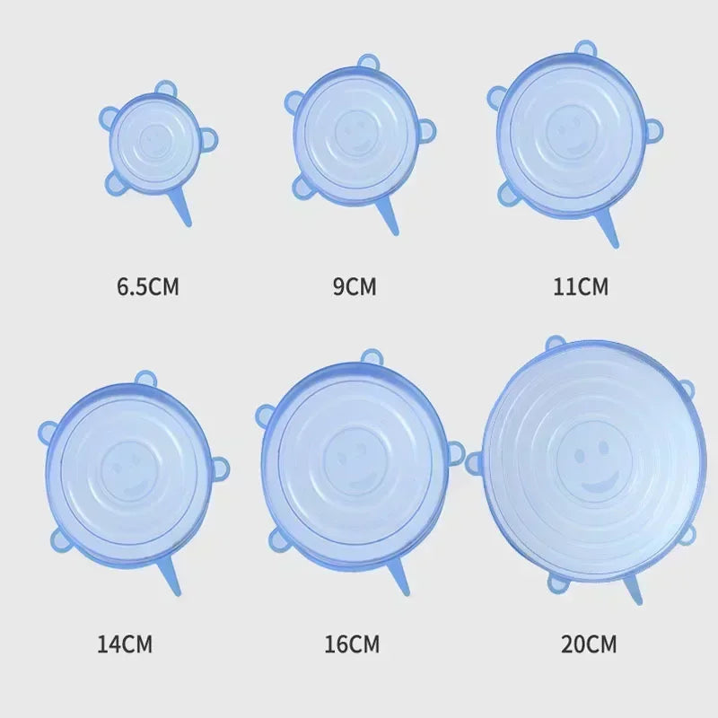 Silicone Food Cover Lids Set – Elastic Reusable Bowl & Jar Caps