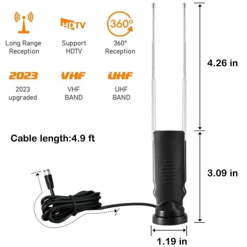 HD Digital Indoor TV Antenna – Free Channel Signal Booster
