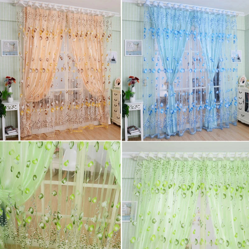 Tulle Curtains Modern Simplicity Living Room Children's Bedroom Kitchen Soft Comfortable Fabric Transmitting Window Curtains Peaceful Pleasures Health and Wellness