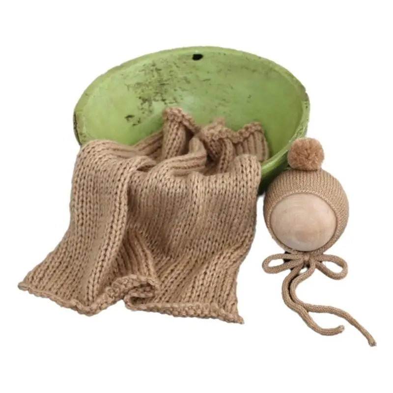 Newborn Photography Props – Mohair Hat & Wrap Blanket Set