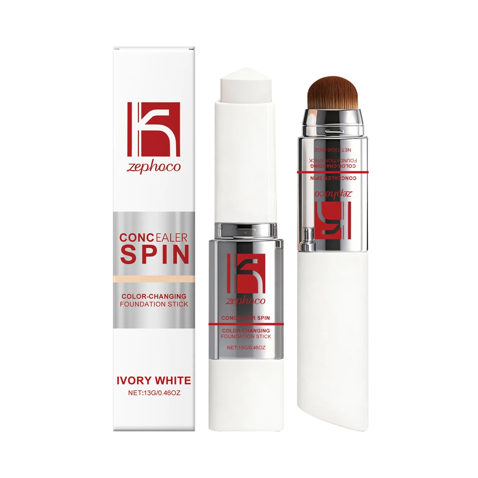 Color-Changing Foundation Stick Hydrating Full Coverage Matte Finish Brightening Pore Minimizing High Coverage Foundation Cream Peaceful Pleasures Health and Wellness Ivory White
