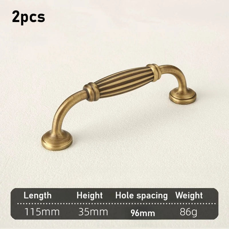 Brass French Cabinet Handle | Gold European Luxury Drawer Pull