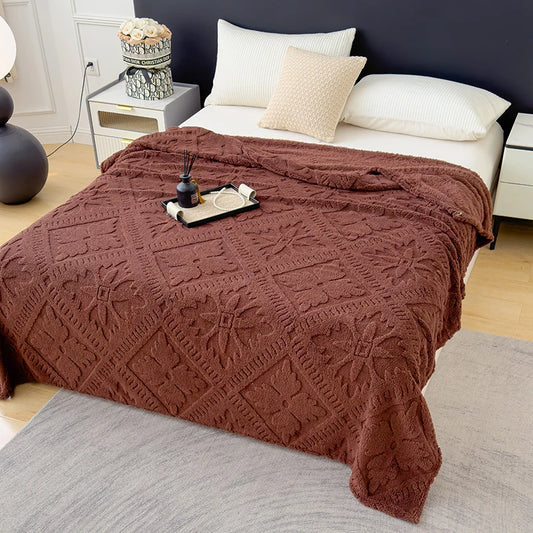 Europe Floral Lightweight Bed Blanket Soft Throw Blanket Super Premium Flannel Fleece Blanket All Season Use Peaceful Pleasures Health and Wellness Blanket Coffee 200 X 230CM