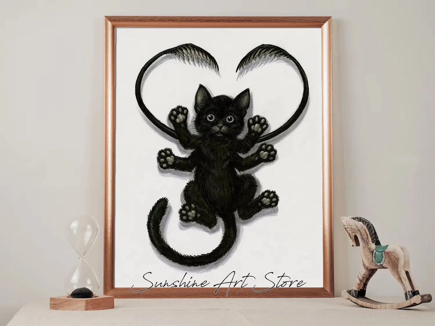 Witch Dark Goddess Black Magic Poster Canvas Printing Witch Black Cat Wall Art Decor Gothic Style Girls Room Bar Wall Decoration Peaceful Pleasures Health and Wellness ZLH5249 90x130cm No Frame