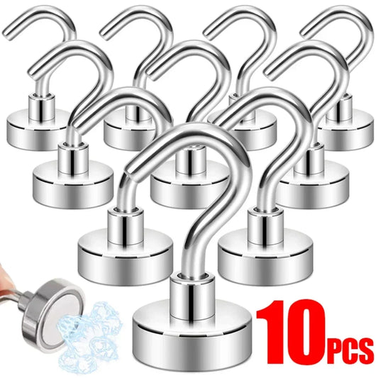 NdFeB Magnetic Hooks 5/10 Pack – Strong Wall Hooks for Home Magnetic Wall Hooks Peaceful Pleasures Health and Wellness