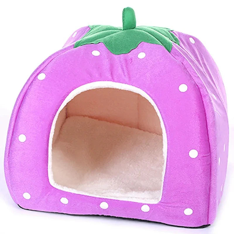 Strawberry Hamster House | Guinea Pig Hideout Cozy Cotton Hut
