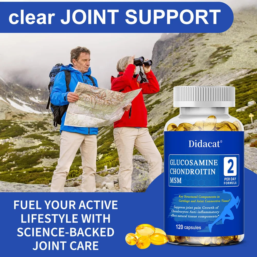 Glucosamine Chondroitin MSM Capsules with Collagen & Boswellia, Joint Cartilage Mobility & Flexibility Daily Wellness Supplement Peaceful Pleasures Health and Wellness