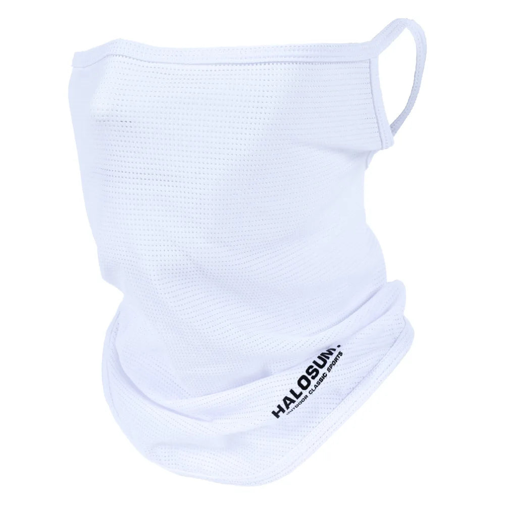 Summer Men's and Women's Ice Silk Veil Sunshade Breathable Outdoor Neck Protection Cycling Mask Half Face Style Peaceful Pleasures Health and Wellness white