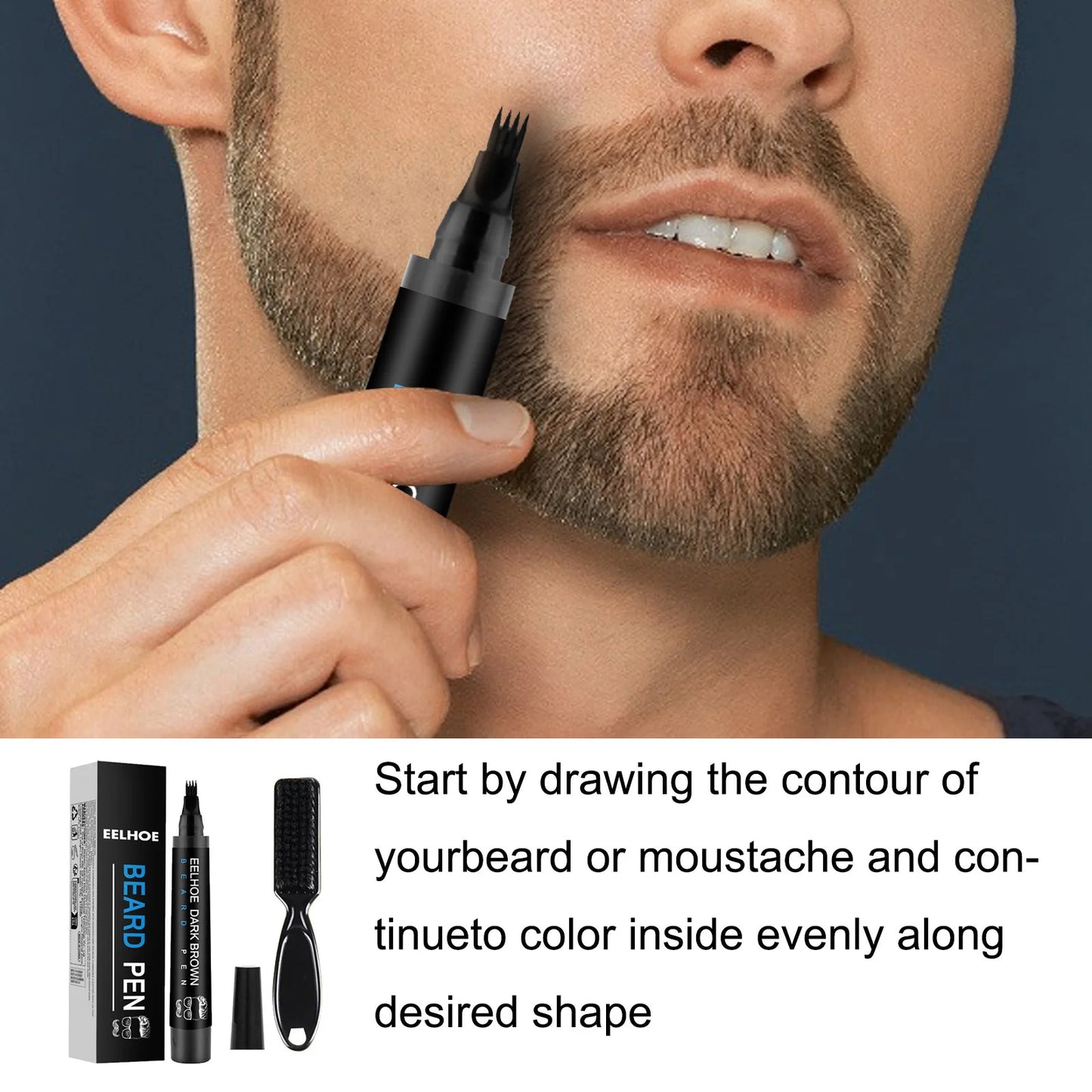 Eelhoe Waterproof Beard Filler Pen – Black & Brown for Men