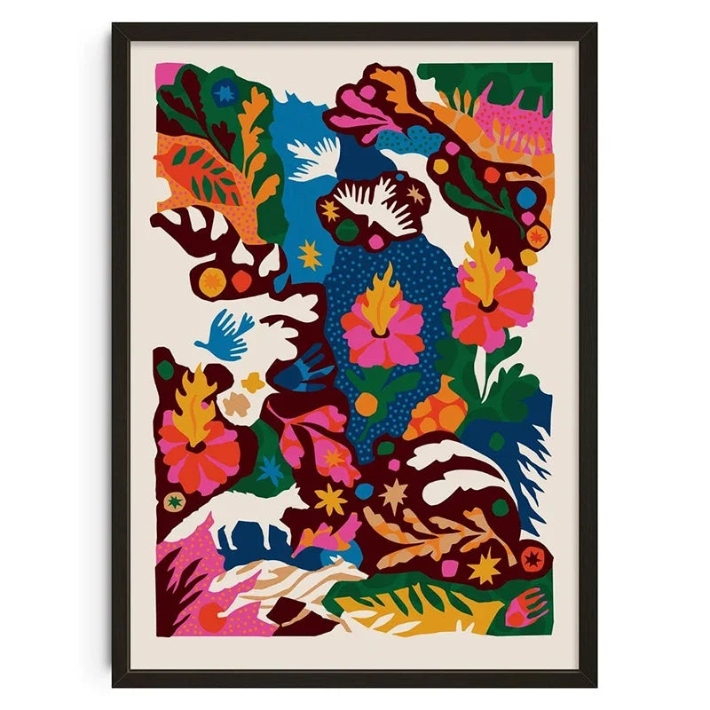 Japanese Okinawa Prefecture Canvas Poster Mid-century Bauhaus Geometric Snake Animal Wall Art Prints for Living Room Home Dec Peaceful Pleasures Health and Wellness