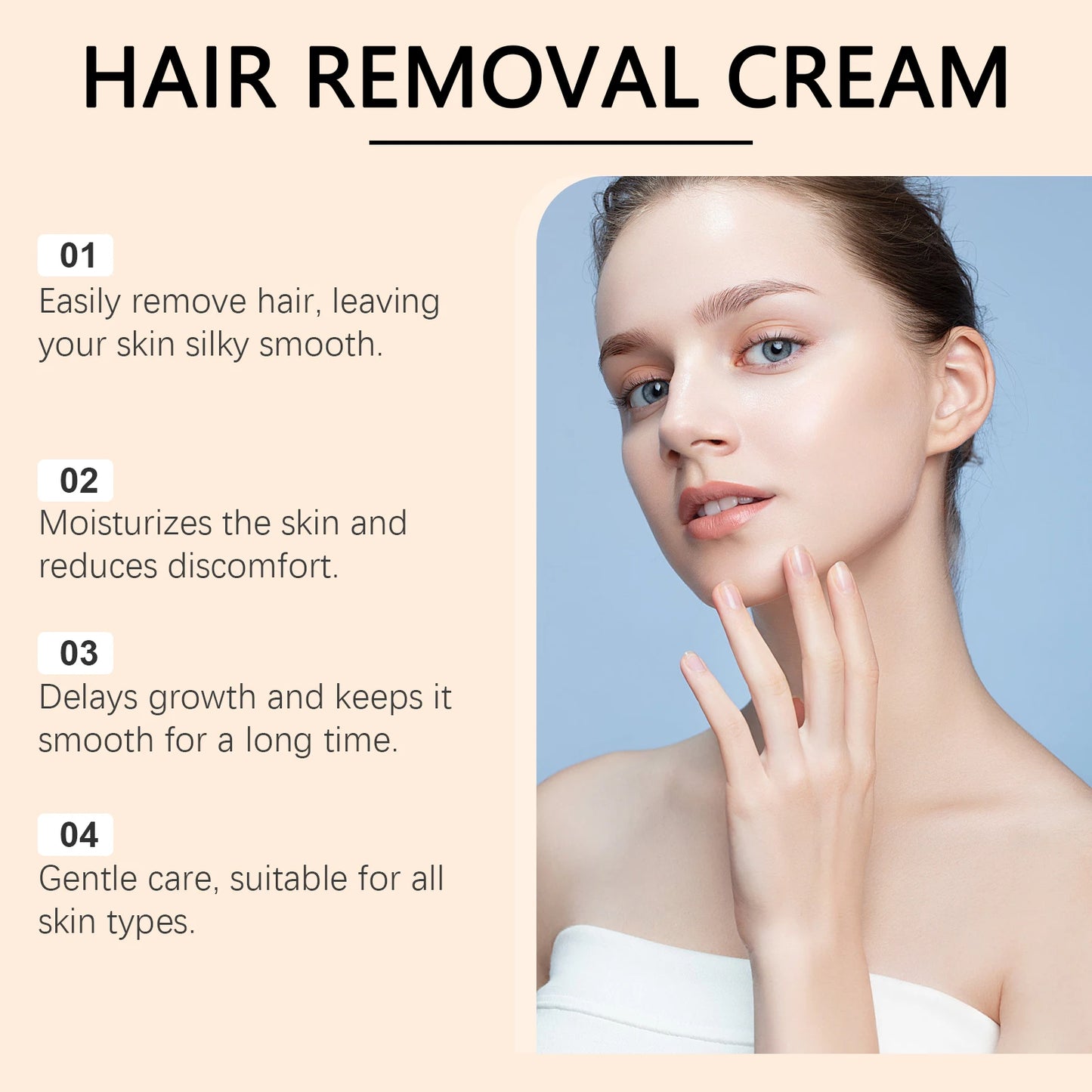 Painless Hair Removal Cream – Face, Legs & Body