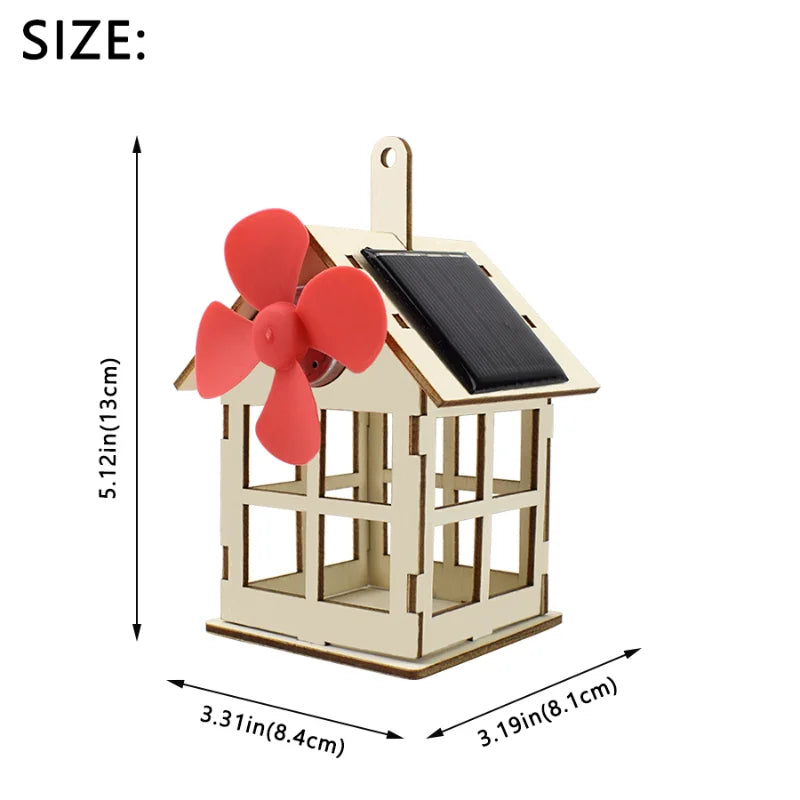 2-in-1 Solar Windmill DIY STEM Kit – Wood Science Toy for Kids
