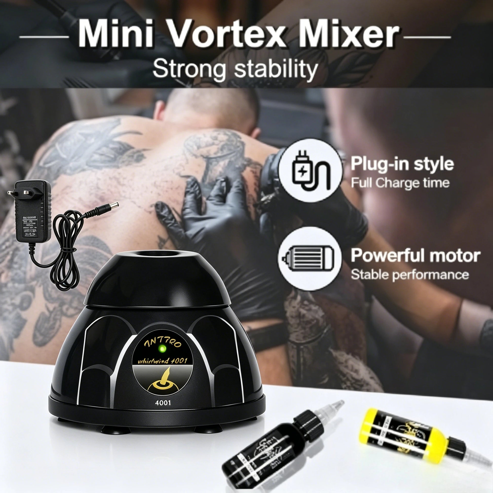Mini Vortex Shaker Tattoo Ink Nails Polish Mixed Shaker 7000RPM Vortex Mixer Non-slip Base Tattoo Ink Stirrer Tattoo Supplies Peaceful Pleasures Health and Wellness