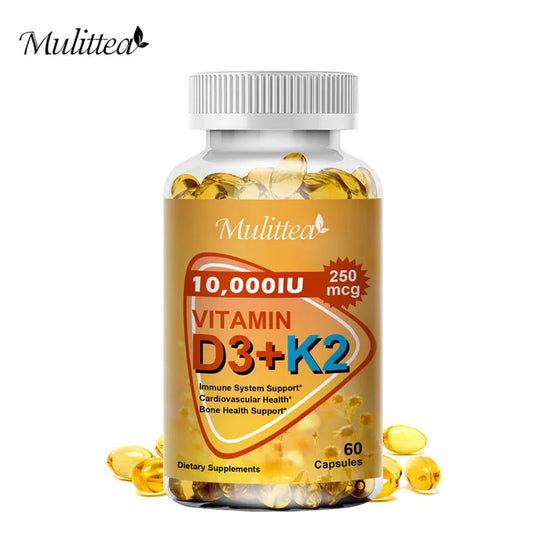Vitamin D3 + K2 (MK-7) Capsules – Bone, Heart, Teeth & Immunity | 60 Count Peaceful Pleasures Health and Wellness