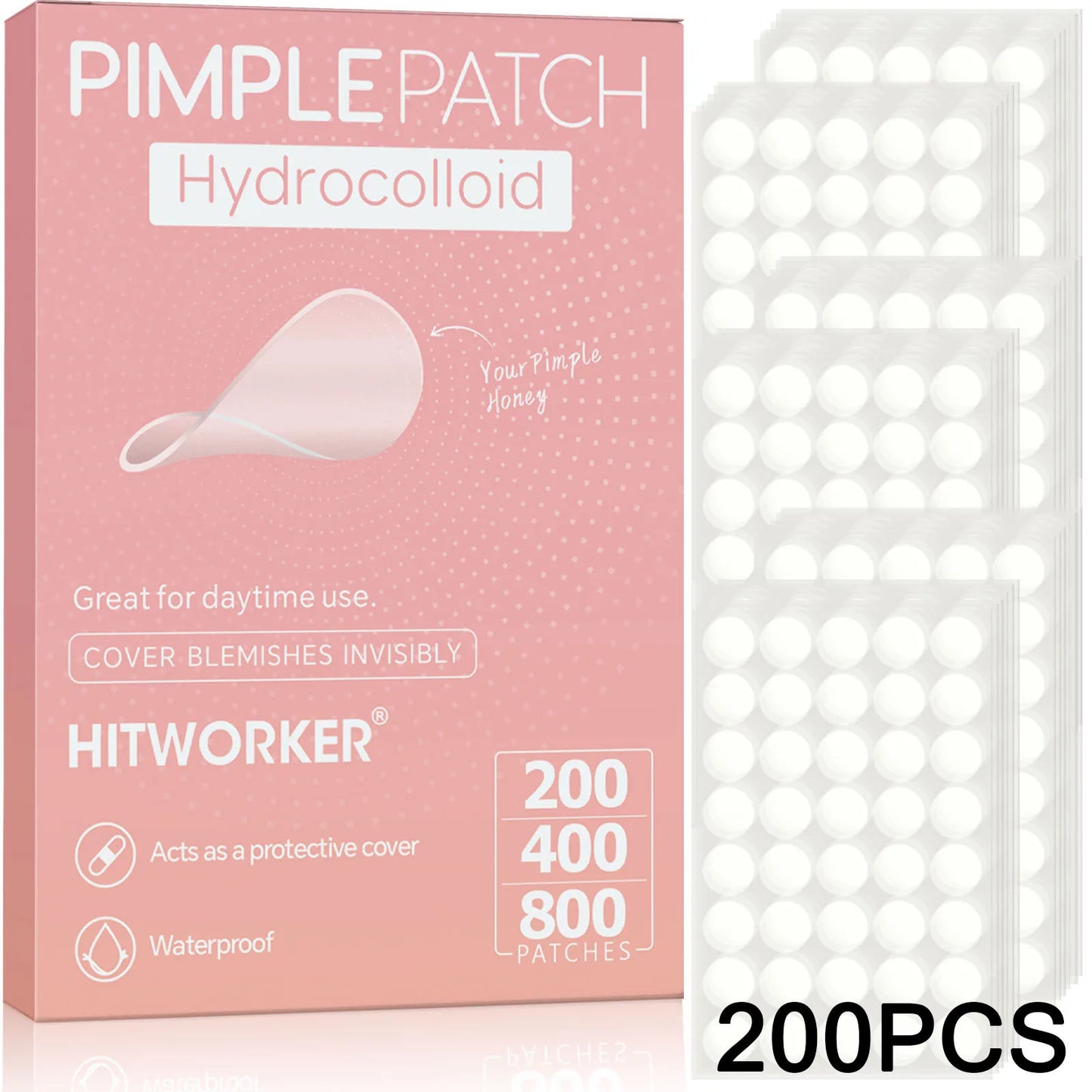 Hydrocolloid Pimple Patches – Invisible Acne Spot Stickers 200–800 Pcs
