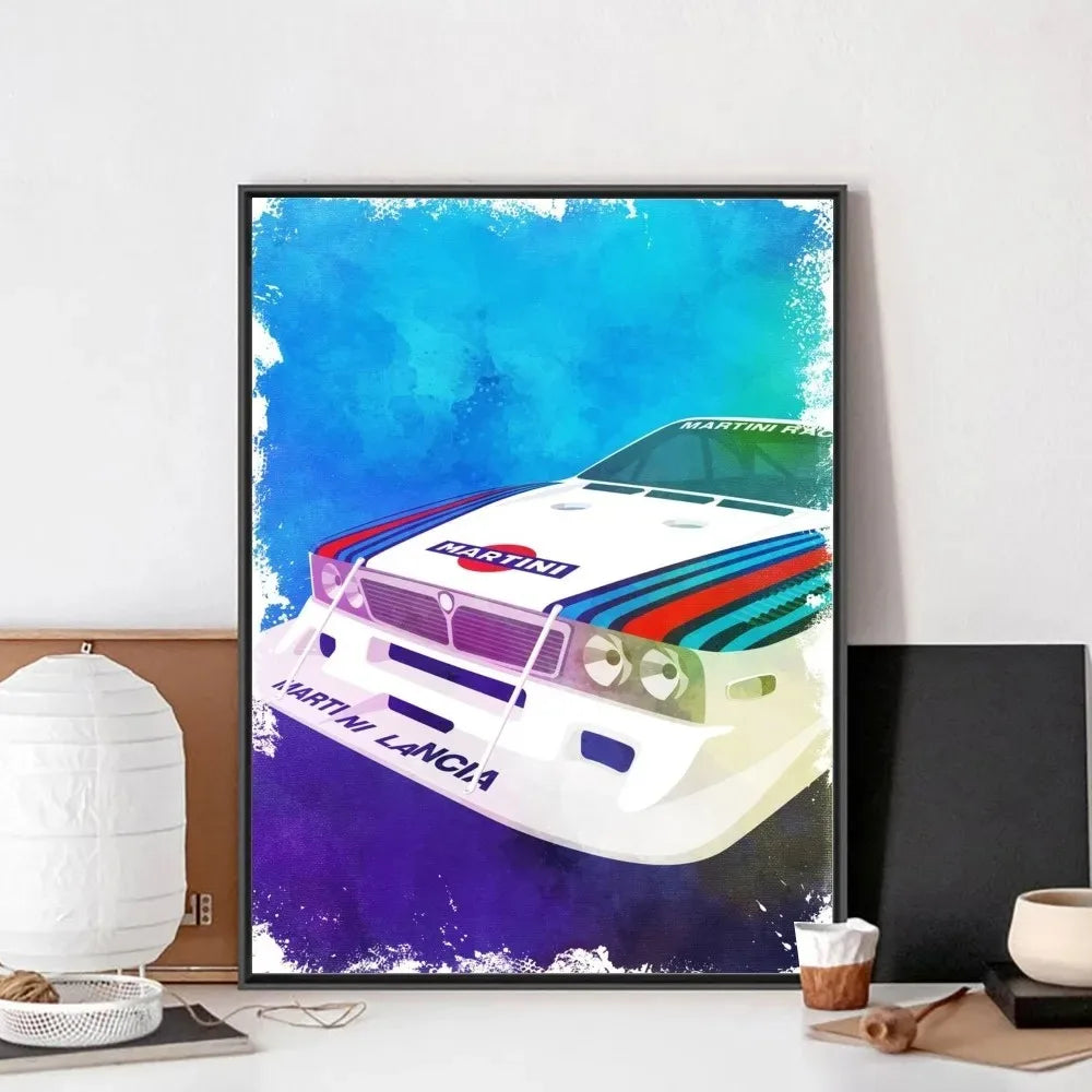 Martini Racing Retro Poster Canvas Painting Bar Retro Poster Mural Modern Home Living Room Bedroom Study Decorative Art Peaceful Pleasures Health and Wellness X 20x30cm Unframed