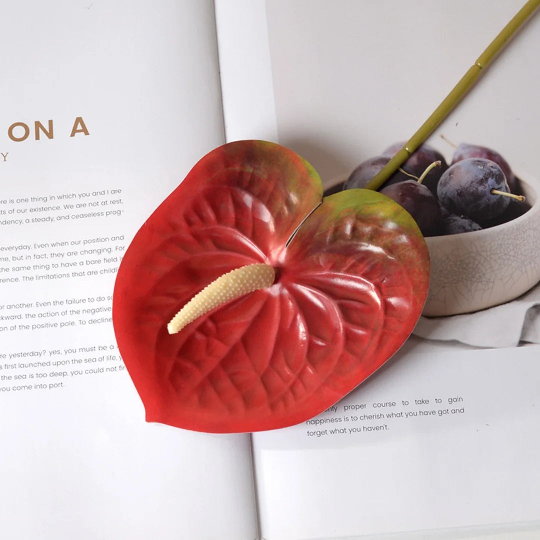Silk Anthurium Single Stem Faux Flower – Wedding & Home Decor