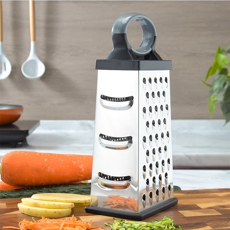 9" 4-Sided Stainless Steel Box Grater with Handle | Rust-Proof