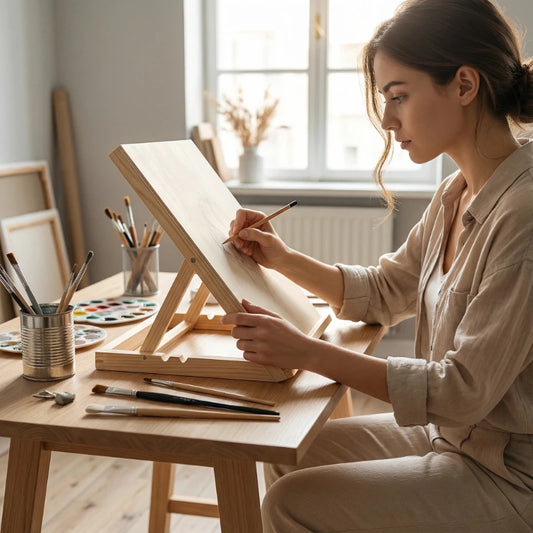 Portable Wooden Easel | Foldable Desktop Sketching Stand Desktop Drawing Easel Peaceful Pleasures Health and Wellness
