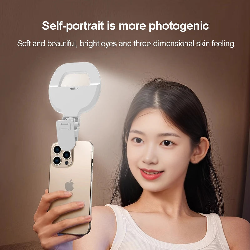 Rechargeable Led Light Mobile Selfie Ring Lights Video Shooting Light For Cell Phone Light Clip Led Light Photography Fill Light Peaceful Pleasures Health and Wellness