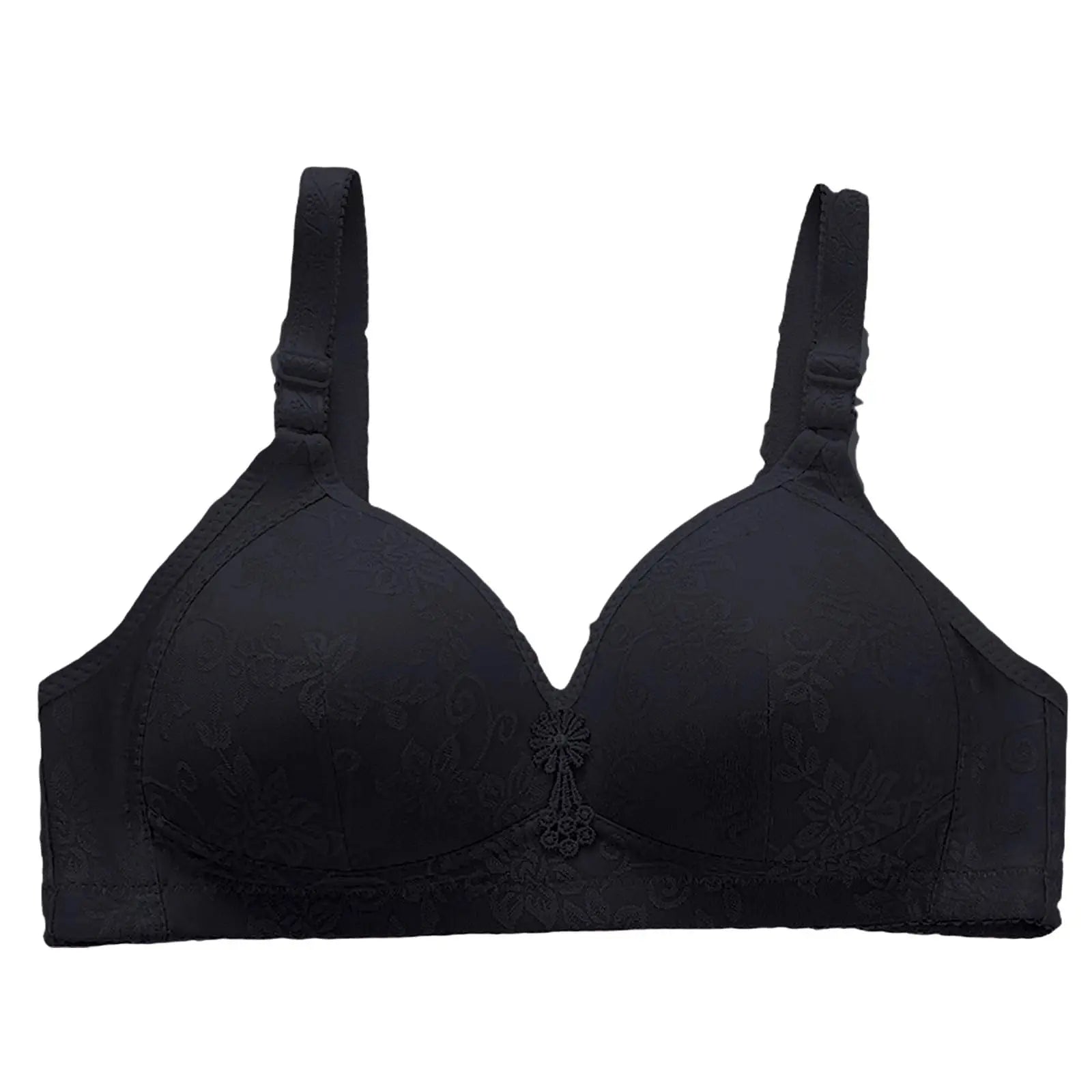 Comfortable Bra Breathable Adjustable Brassiere Thin Section Without Steel Ring Bra Large Breasts Appear Small Gathering Bra Peaceful Pleasures Health and Wellness Black 46